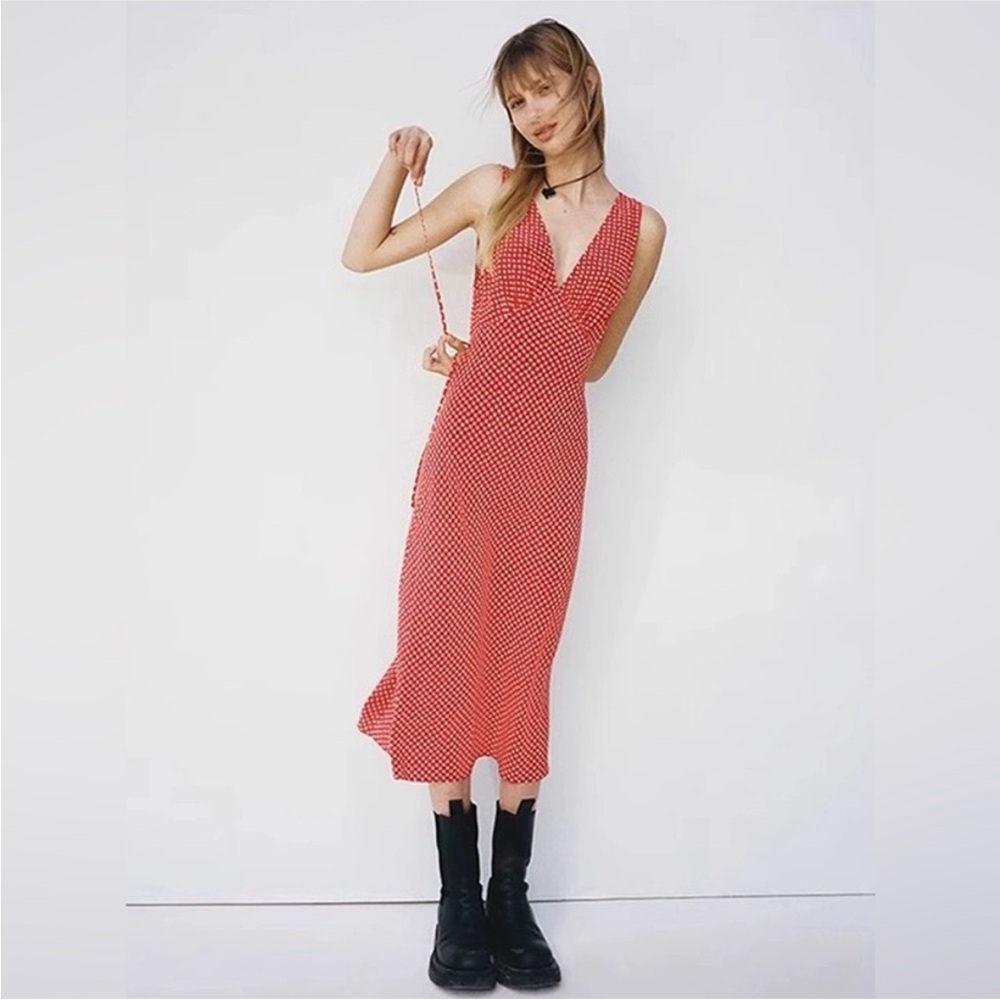 Realisation red midi dress